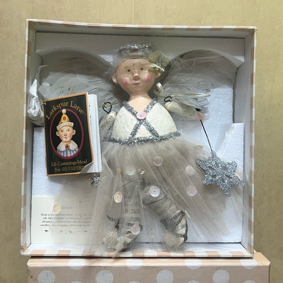 Larkspur Lane Lib Cummings-Mead for Silvestri silver Angel shelf sitter doll